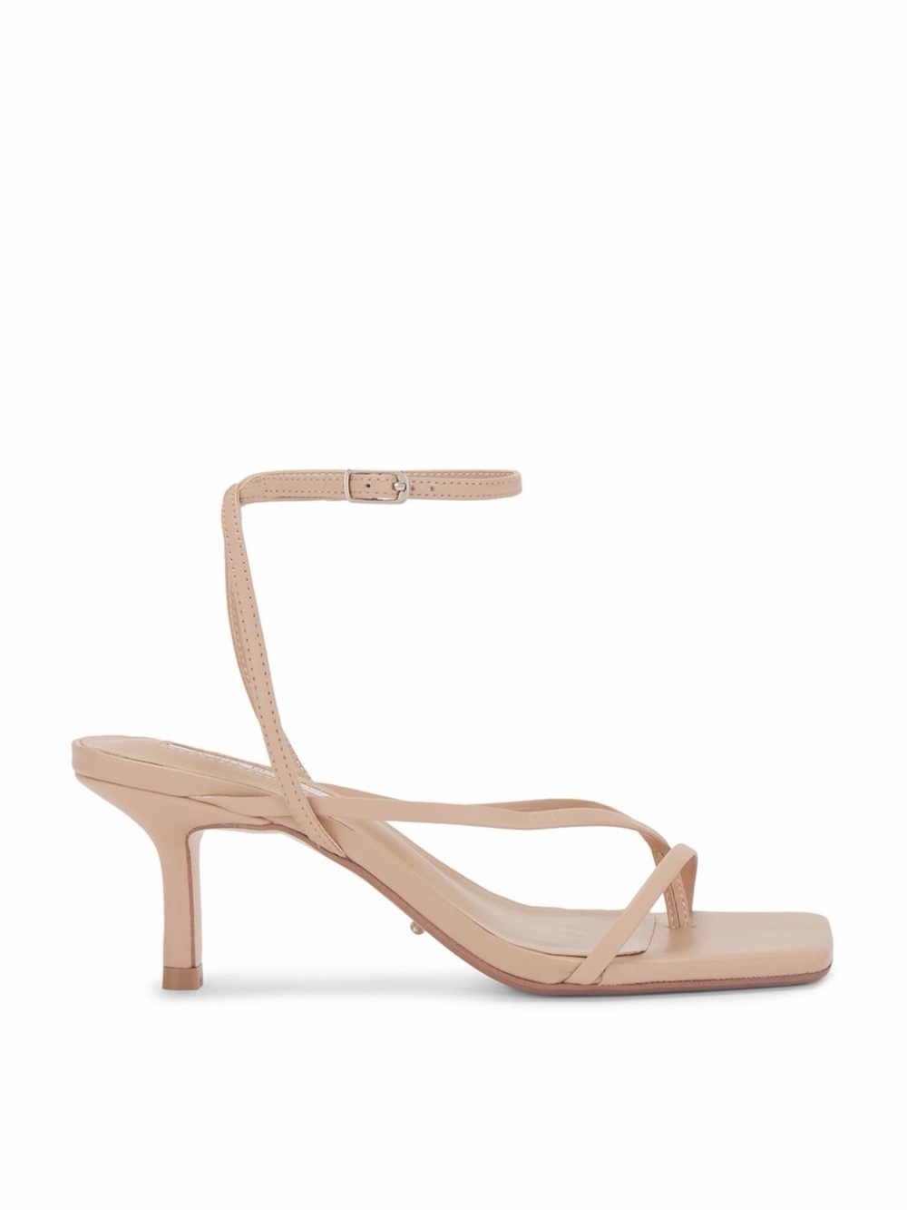 Tony Bianco Nude Strappy Ankle‑Strap Kitten Heel Sandals